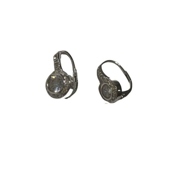 anne klein rhinestone silver earrings - Picture 1 of 1